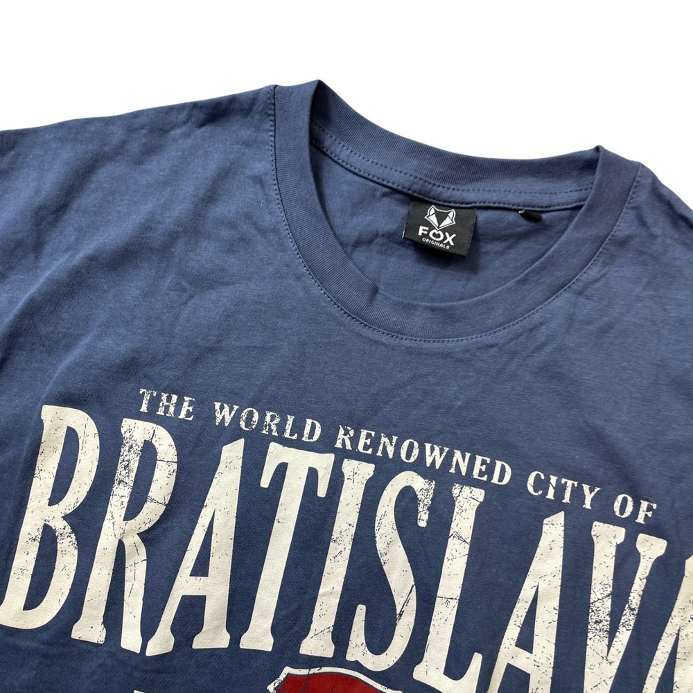 Fox Large Blue T Shirt Short Sleeve 100%‎ Cotton Bratislava Slovakia - Picture 2 of 6